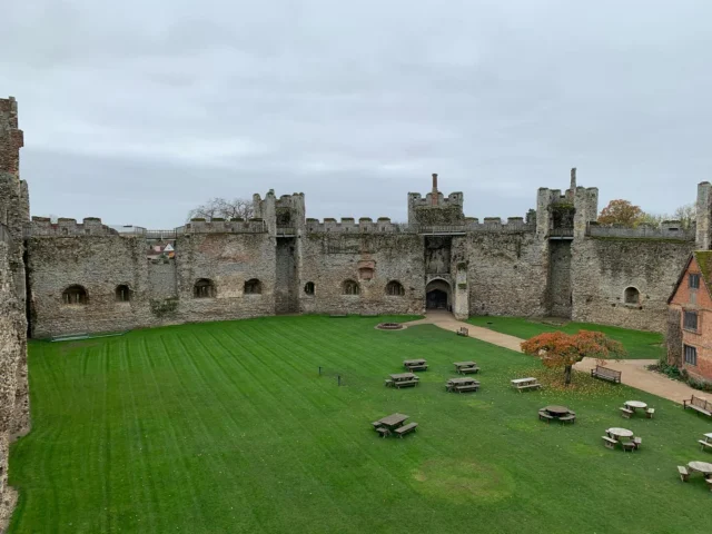 The amazing #framlinghamcastle from the wall walk. Projects like this don’t feel like work.  #medieval #britisharchitecture #flint #englishhistory